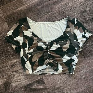 aerie Cropped Ruched Top